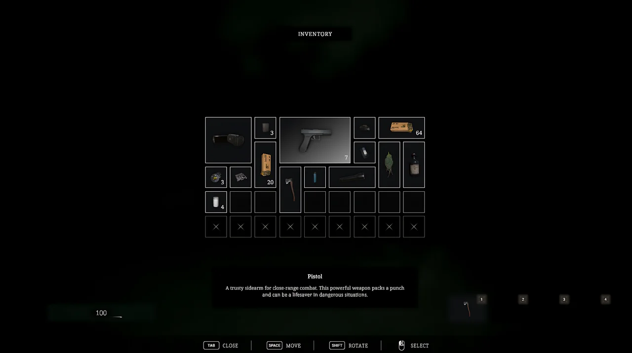 Inventory screen