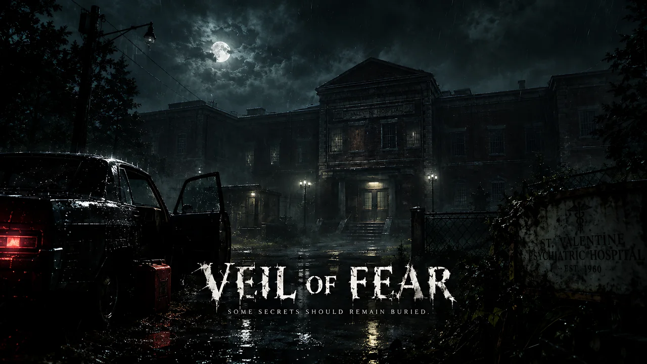 Veil of Fear: He Never Left — St. Valentine Psychiatric Hospital at night in the rain